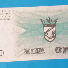 Bosnia Hertegovina - 100 Dinari 1992 - Bancnota in stare UNC