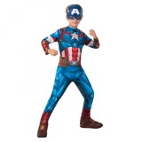 Costum Captain America pentru baieti - Marvel Avangers 5-6 ani 122 cm