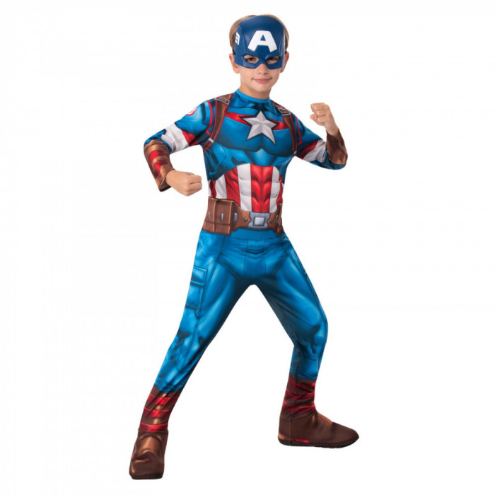 Costum Captain America pentru baieti - Marvel Avangers 7-8 ani 138 cm