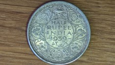 India Britanica -argint 917- 1/2 half rupee 1939 &bull; Bombay -George VI- bijuterie!