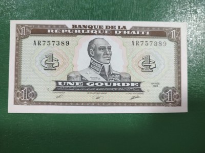 HAITI 1 GOURDE 1989 UNC foto