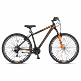 Bicicleta MTB Umit Mirage, 21 viteze, culoare negru portocaliu, roata 29 , cadru din aluminiu 18 , V-brake