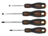 Kit şurubelniţe NEO TOOLS Phillips şi plată, 4 piese, magnetic, m&acirc;nere ergonomice