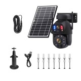 Camera Supraveghere Solara 4G Duala 3MP + 3MP cu Zoom 50x, Detectie Umana AI, Vedere Nocturna 150m, Panou Solar 12000mAh, IP66, Audio Bidirectional, F