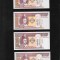 Set Mongolia 4 x 20 tugrik semnaturi diferite unc