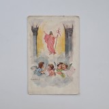 Carte Postala tematica religioasa, litografie, circulata cu timbru 1911 Timisoara - Temesvar / Banat / Romania