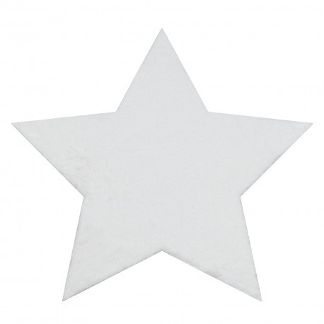 Covor lavabil modern SHAPE 3148 Stea shaggy - fildeş, antiderapant, 80x80 cm