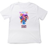 Tricou copii K Pop Demon Huntrix, 3-4 ani, alb, rezistent la spălare