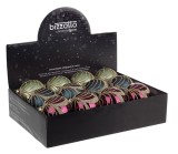 Set 12 globuri brad Craciun sticla multicolora Drapery &Oslash; 8 cm