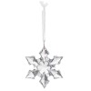 Decoratiune pentru brad, tip fulg de nea, 4.5 cm, cu snur, transparent