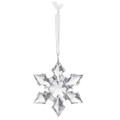 Decoratiune pentru brad, tip fulg de nea, 4.5 cm, cu snur, transparent foto