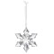 Decoratiune pentru brad, tip fulg de nea, 4.5 cm, cu snur, transparent