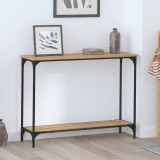 vidaXL Masă de consolă cu raft stejar artizanal 101 x 30.5 x 75 cm