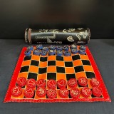 Set șah din piele ecologică &ndash; model negru, Rom&acirc;nia