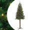 vidaXL Brad de Crăciun subțire Verde 210 cm PVC și lemn de PIN masiv 3394877