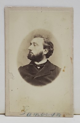 LEON GAMBETTA , FOST PRIM MINISTRU AL FRANTEI 1881 - 1882 , FOTOGRAFIE TIP C.D.V. , SFARSITULM SECOLULUI XIX foto