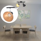 VidaXL Lustră pentru 2 becuri E27, negru și auriu