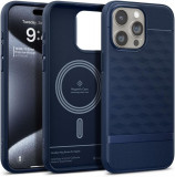 Husa Caseology Parallax MagSafe pentru Apple iPhone 15 Pro Albastru inchis, Silicon, Carcasa, SPIGEN