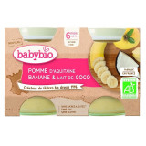 Desert din mere, banane si cocos, 2x130 gr, Babybio