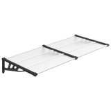 Cumpara ieftin Copertina de usa, negru si transparent, 199x90 cm, policarbonat