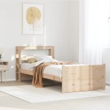 Cumpara ieftin Cadru de pat cu tăblie, 100x200 cm, lemn masiv de pin