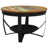 Cumpara ieftin Masuta de cafea, &Oslash;68x43 cm, lemn masiv reciclat