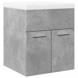 Cumpara ieftin Set mobilier de baie, 2 piese, gri beton, lemn compozit