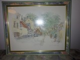 Tablou Pictura grafica Jan Lundqvist priveliste in Stockholm art print Suedia