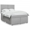 VidaXL Pat box spring cu saltea, gri deschis, 140x190 cm, textil 3290476