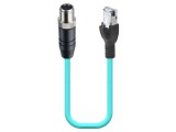 Cablu M12 4pin, RJ45 mufă, drept