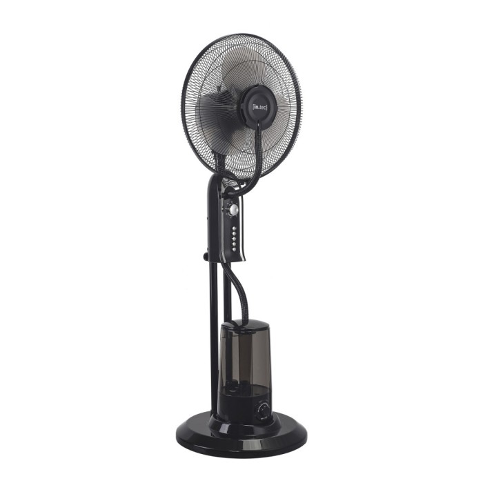 Ventilator cu Pulverizare Vapori de Apa si Umidificare, Negru, Putere 75W, Diametru 40cm, 3 Viteze