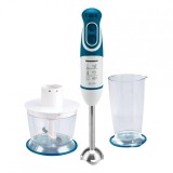 Cumpara ieftin Blender de mana Heinner Charm, 600 W, 700 ml, 5 viteze, functie Turbo, accesorii incluse, Alb/Albastru