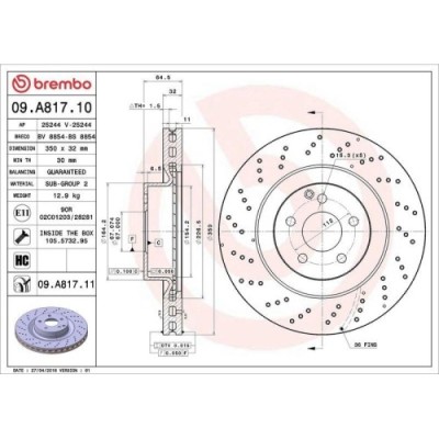 Set disc frana Mercedes Clasa E (W211) 03.02-03.09, Clasa E T-Model (S211) 02.03-07.09, Clasa S (W221) 09.05-12.13, Clasa S Coupe (C216) 05.06-12.13, foto