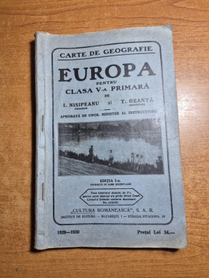 manual de geografie - europa-pentru clasa a 5-a primara - anul 1929-romania mare foto