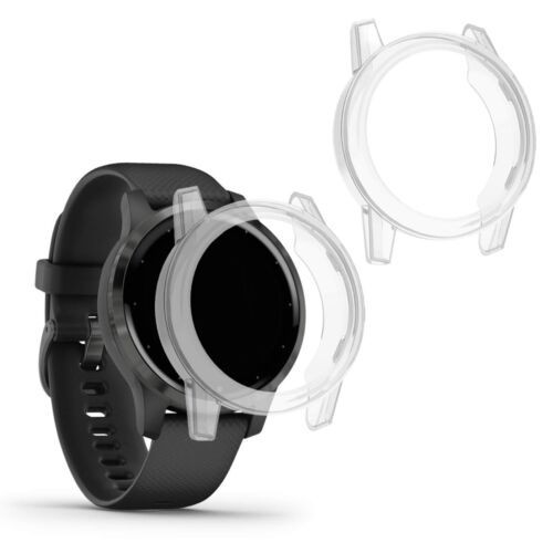 Set 2 Huse pentru Garmin Vivoactive 4S, Kwmobile, Silicon, Transparent, 50940.01