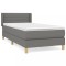 Pat box spring cu saltea, gri deschis, 100x200 cm, textil