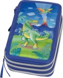 Penar echipat 44 piese 3 fermoare dinozaur Faber Castell, Lecom