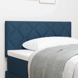 Cap headboard LED albastru cu design de blocuri de diamant, 100 cm din material textil