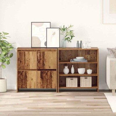 Bufeturi 2 pcs Lemn vechi 70 x 41 x 75 cm Lemn compozit foto
