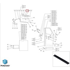 Bagheta suport geam lateral originala Piaggio Ape 50 (09-16) - Ape 50 Euro 4 (18-22) - Ape Mix (98-08) 2T AC 50cc