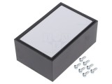 Carcasă universală TEKO 151/P.9 ABS neagră cu capac aluminiu 56x85x36mm