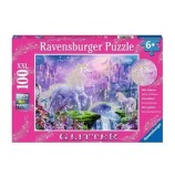 Cumpara ieftin Puzzle Unicorn cu sclipici, 100 piese