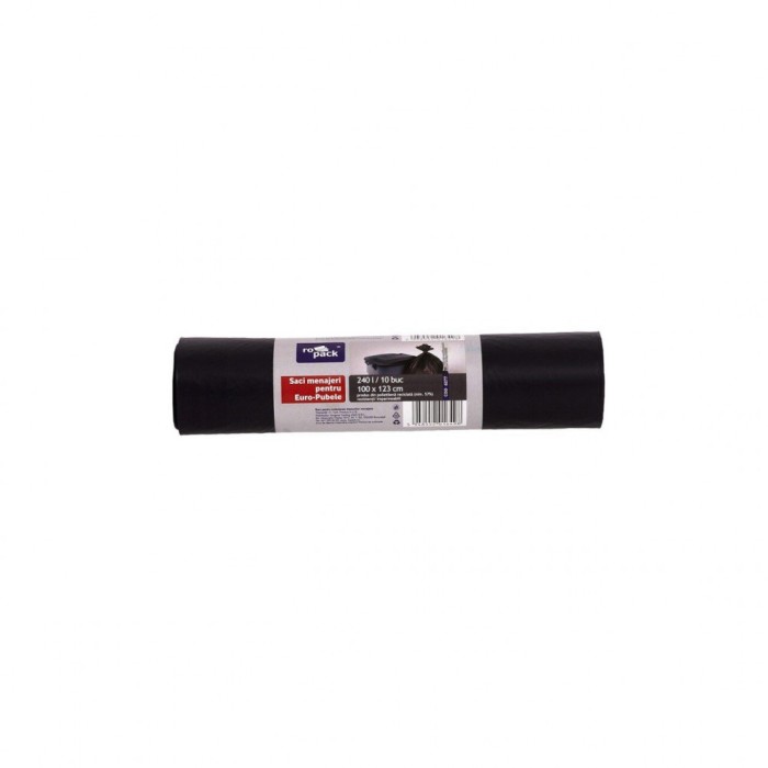 Sac menajer ldpe negru 240 l, 10 buc (ropack), DSH 488306