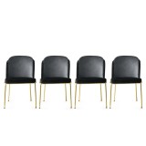 Cumpara ieftin Set de 4 scaune Dore, Negru Auriu