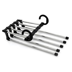Set 2 umerase pliabile pentru 10 perechi de pantaloni, 48 x 15 cm, negru
