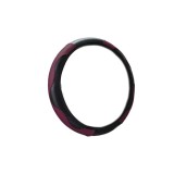Husa Volan Auto, Model Fibra Carbon, Negru/Visiniu, Universal, Protectie Antiderapanta, Design Sport
