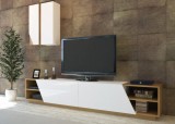 Cumpara ieftin Ansamblu Comoda TV Zebra Alb-Teak