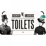 Placa metalica cu snur - Toilets - 10x20 cm, Nostalgic Art Merchandising