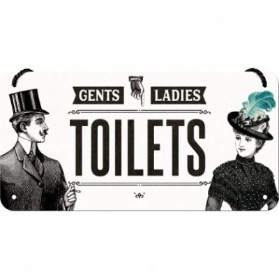 Placa metalica cu snur - Toilets - 10x20 cm foto