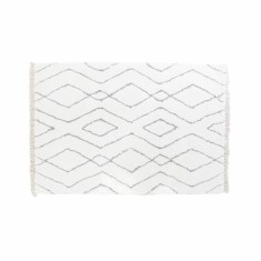 Covor DKD Home Decor Alb Gri Romb Scandi &Oslash; 9,4 cm 120 x 180 x 3 cm